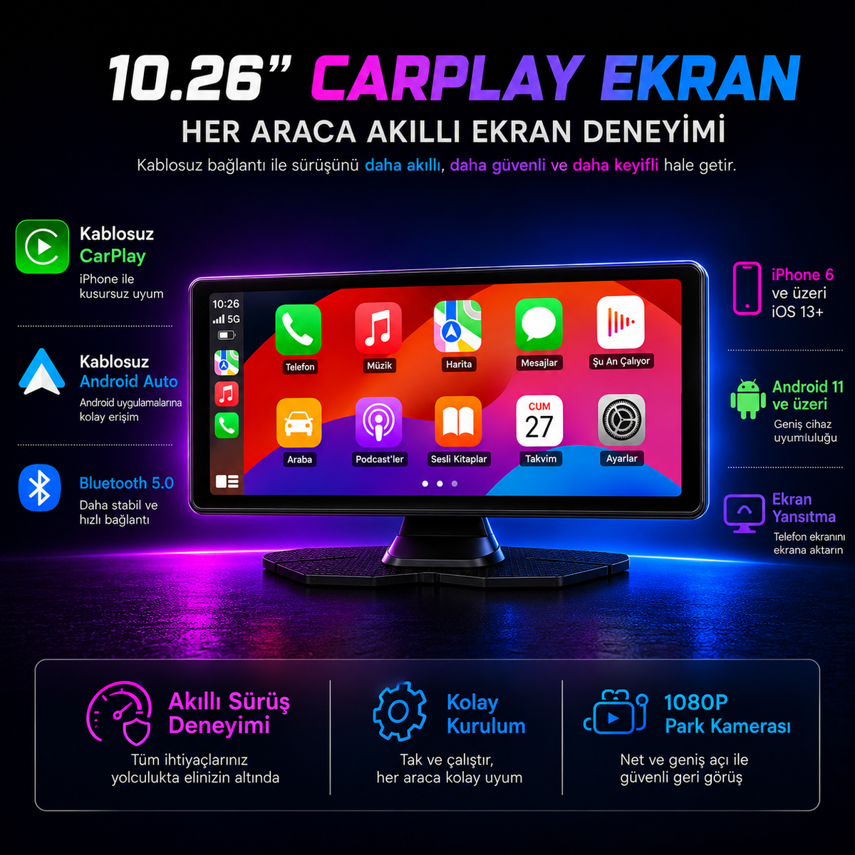 BLAZECAR Tüm Araçlara Uyumlu Carplay