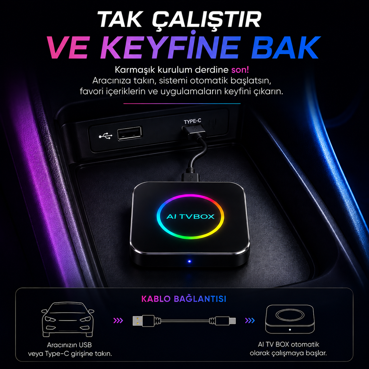 Carplay Uyumlu Android 14 Multimedya Smartbox